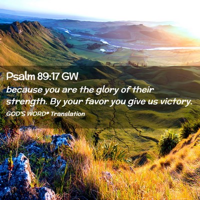 Picture 02 - Psalm 89:17 GW - because you are the glory of their strength. By - Bible Verse Picture