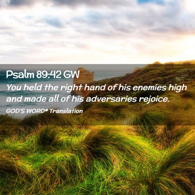 Picture 02 - Psalm 89:42 GW - You held the right hand of his enemies high and - Bible Verse Picture
