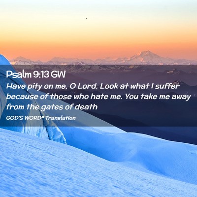 Picture 02 - Psalm 9:13 GW - Have pity on me, O Lord. Look at what I suffer - Bible Verse Picture