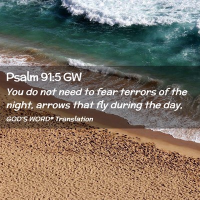 Picture 02 - Psalm 91:5 GW - You do not need to fear terrors of the night, - Bible Verse Picture