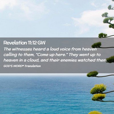 Picture 02 - Revelation 11:12 GW - The witnesses heard a loud voice from heaven - Bible Verse Picture