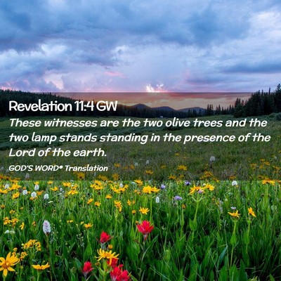 Picture 02 - Revelation 11:4 GW - These witnesses are the two olive trees and the - Bible Verse Picture