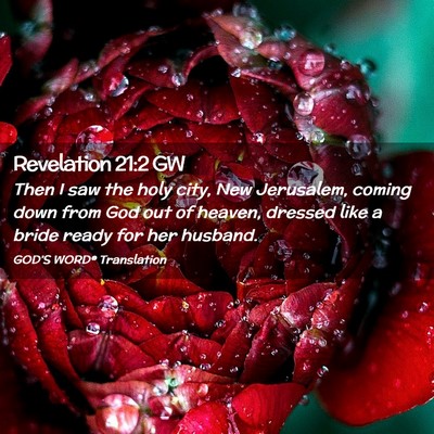 Picture 02 - Revelation 21:2 GW - Then I saw the holy city, New Jerusalem, coming - Bible Verse Picture
