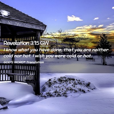 Picture 02 - Revelation 3:15 GW - I know what you have done, that you are neither - Bible Verse Picture