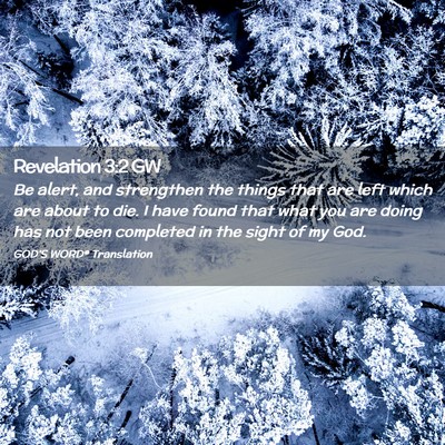 Picture 02 - Revelation 3:2 GW - Be alert, and strengthen the things that are left - Bible Verse Picture