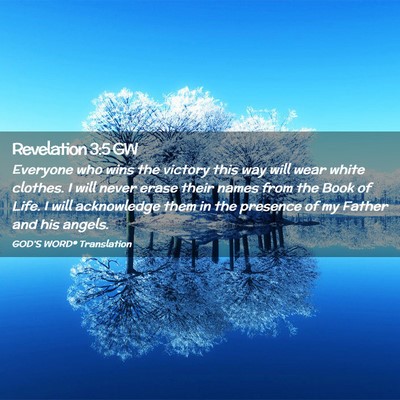 Picture 02 - Revelation 3:5 GW - Everyone who wins the victory this way will wear - Bible Verse Picture