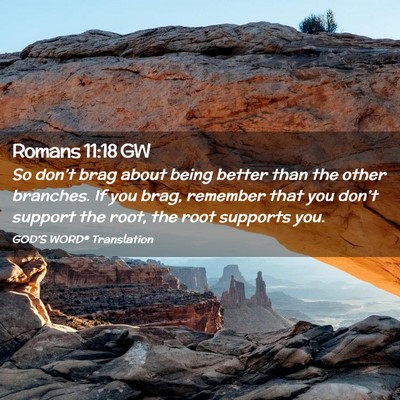 Picture 02 - Romans 11:18 GW - So don’t brag about being better than the other - Bible Verse Picture