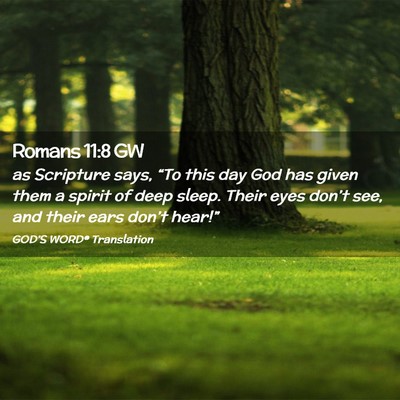 Picture 02 - Romans 11:8 GW - as Scripture says, “To this day God has given - Bible Verse Picture