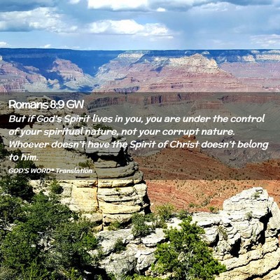 Picture 02 - Romans 8:9 GW - But if God’s Spirit lives in you, you are under - Bible Verse Picture