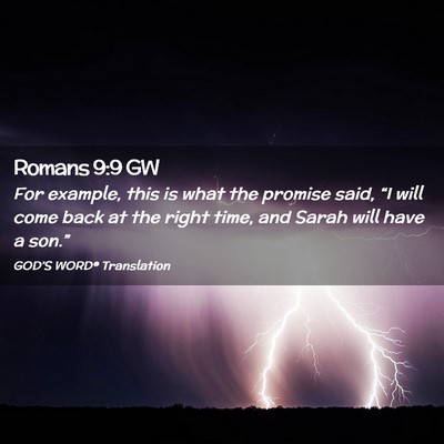 Picture 02 - Romans 9:9 GW - For example, this is what the promise said, “I - Bible Verse Picture