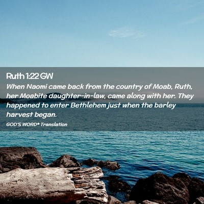 Picture 02 - Ruth 1:22 GW - When Naomi came back from the country of Moab, - Bible Verse Picture