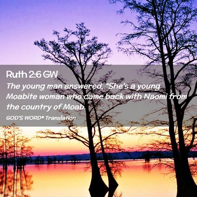 Picture 02 - Ruth 2:6 GW - The young man answered, “She’s a young - Bible Verse Picture