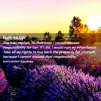 Picture 02 - Ruth 4:6 GW - The man replied, “In that case I cannot assume - Bible Verse Picture