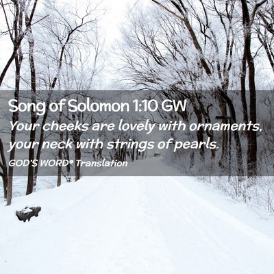 Picture 02 - Song of Solomon 1:10 GW - Your cheeks are lovely with ornaments, your neck - Bible Verse Picture