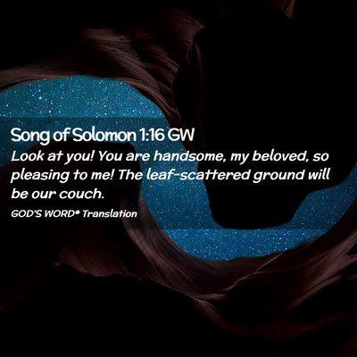 Picture 02 - Song of Solomon 1:16 GW - Look at you! You are handsome, my beloved, so - Bible Verse Picture