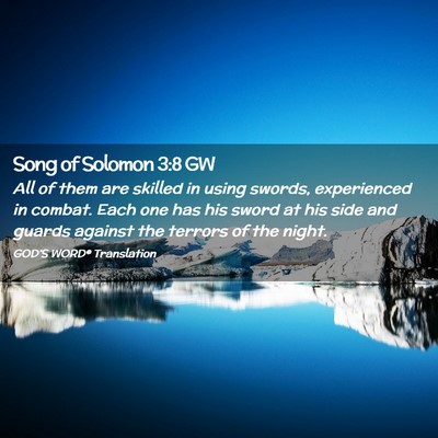 Picture 02 - Song of Solomon 3:8 GW - All of them are skilled in using swords, - Bible Verse Picture