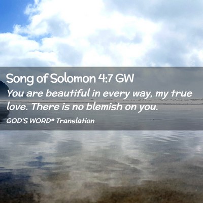 Picture 02 - Song of Solomon 4:7 GW - You are beautiful in every way, my true love. - Bible Verse Picture
