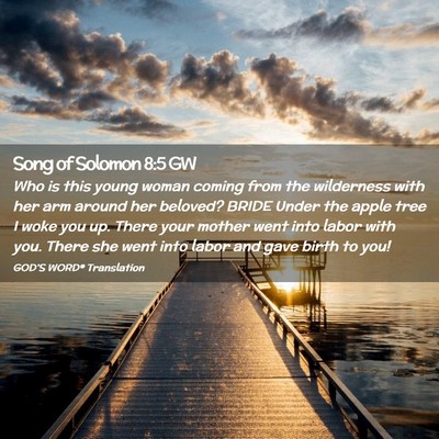Picture 02 - Song of Solomon 8:5 GW - Who is this young woman coming from the - Bible Verse Picture