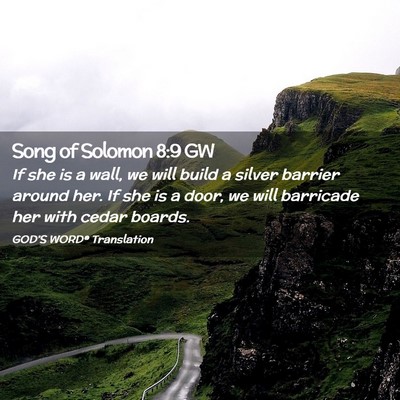 Picture 02 - Song of Solomon 8:9 GW - If she is a wall, we will build a silver barrier - Bible Verse Picture
