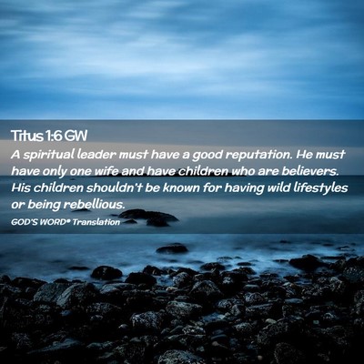 Picture 02 - Titus 1:6 GW - A spiritual leader must have a good reputation. - Bible Verse Picture
