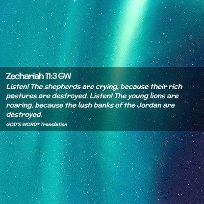 Picture 02 - Zechariah 11:3 GW - Listen! The shepherds are crying, because their - Bible Verse Picture