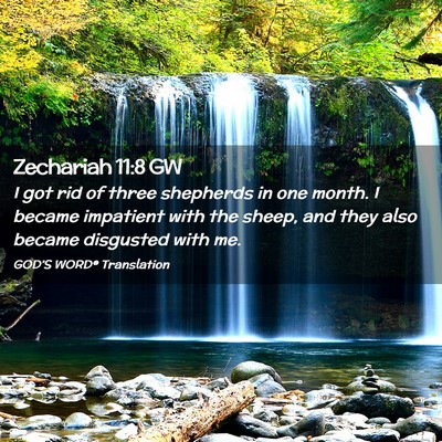 Picture 02 - Zechariah 11:8 GW - I got rid of three shepherds in one month. I - Bible Verse Picture