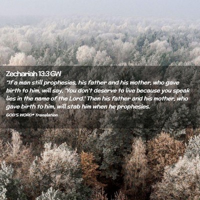Picture 02 - Zechariah 13:3 GW - “If a man still prophesies, his father and his - Bible Verse Picture