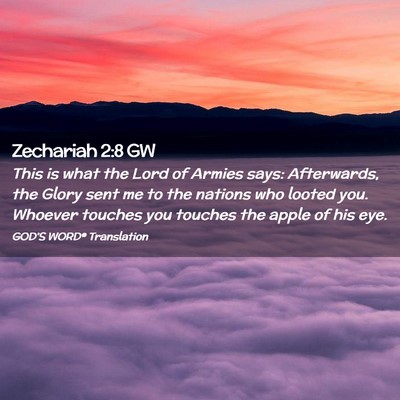 Picture 02 - Zechariah 2:8 GW - This is what the Lord of Armies says: Afterwards, - Bible Verse Picture