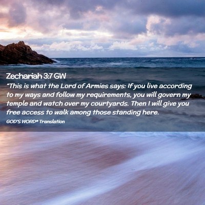 Picture 02 - Zechariah 3:7 GW - “This is what the Lord of Armies says: If you - Bible Verse Picture