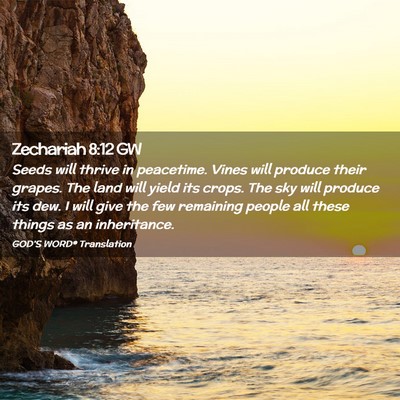 Picture 02 - Zechariah 8:12 GW - Seeds will thrive in peacetime. Vines will - Bible Verse Picture