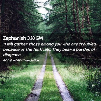Picture 02 - Zephaniah 3:18 GW - “I will gather those among you who are troubled - Bible Verse Picture