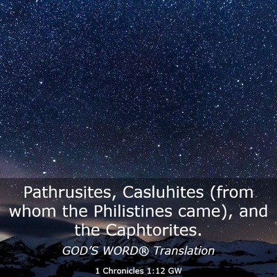 Picture 03 - 1 Chronicles 1:12 GW - Pathrusites, Casluhites (from whom the - Bible Verse Picture