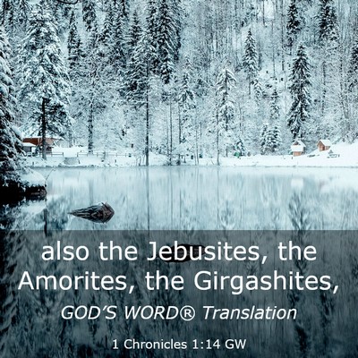 Picture 03 - 1 Chronicles 1:14 GW - also the Jebusites, the Amorites, the - Bible Verse Picture