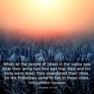 Picture 03 - 1 Chronicles 10:7 GW - When all the people of Israel in the valley saw - Bible Verse Picture