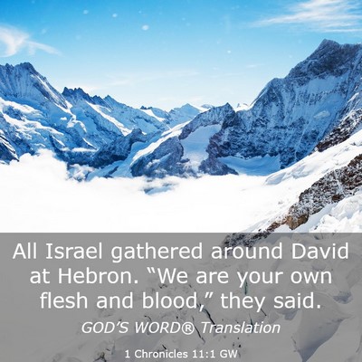 Picture 03 - 1 Chronicles 11:1 GW - All Israel gathered around David at Hebron. “We - Bible Verse Picture