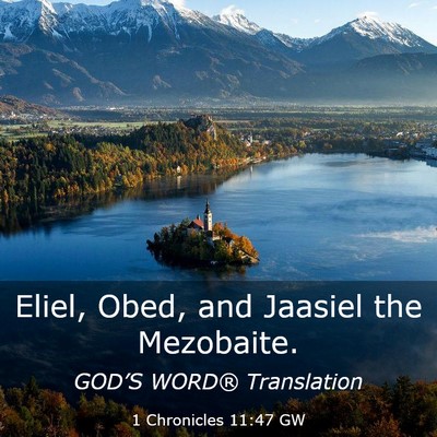 Picture 03 - 1 Chronicles 11:47 GW - Eliel, Obed, and Jaasiel the - Bible Verse Picture