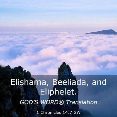 Picture 03 - 1 Chronicles 14:7 GW - Elishama, Beeliada, and - Bible Verse Picture