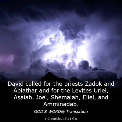 Picture 03 - 1 Chronicles 15:11 GW - David called for the priests Zadok and Abiathar - Bible Verse Picture