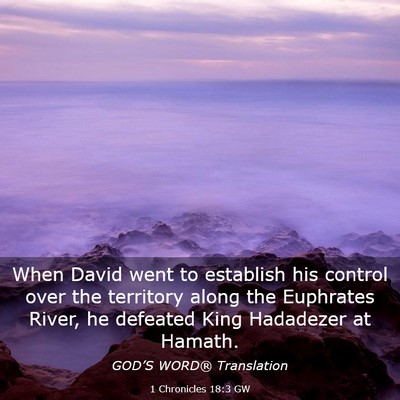 Picture 03 - 1 Chronicles 18:3 GW - When David went to establish his control over the - Bible Verse Picture