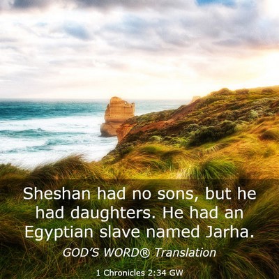 Picture 03 - 1 Chronicles 2:34 GW - Sheshan had no sons, but he had daughters. He had - Bible Verse Picture