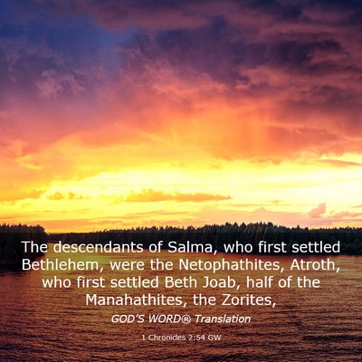 Picture 03 - 1 Chronicles 2:54 GW - The descendants of Salma, who first settled - Bible Verse Picture