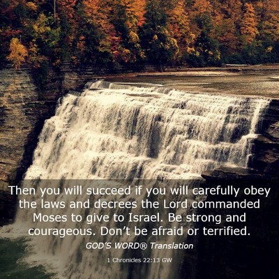 Picture 03 - 1 Chronicles 22:13 GW - Then you will succeed if you will carefully obey - Bible Verse Picture