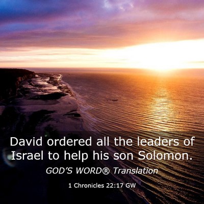 Picture 03 - 1 Chronicles 22:17 GW - David ordered all the leaders of Israel to help - Bible Verse Picture