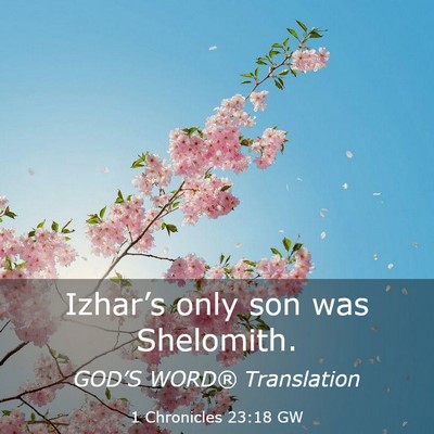 Picture 03 - 1 Chronicles 23:18 GW - Izhar’s only son was - Bible Verse Picture