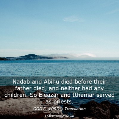 Picture 03 - 1 Chronicles 24:2 GW - Nadab and Abihu died before their father died, - Bible Verse Picture