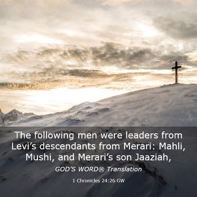 Picture 03 - 1 Chronicles 24:26 GW - The following men were leaders from Levi’s - Bible Verse Picture