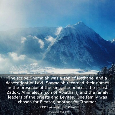 Picture 03 - 1 Chronicles 24:6 GW - The scribe Shemaiah was a son of Nethanel and a - Bible Verse Picture