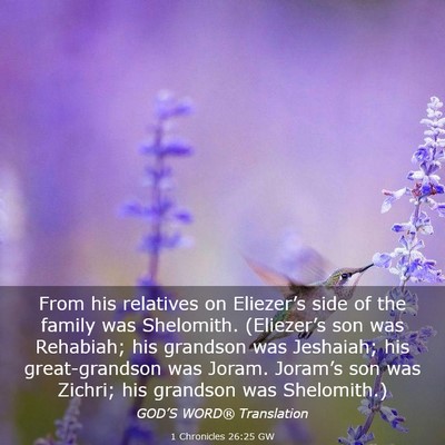 Picture 03 - 1 Chronicles 26:25 GW - From his relatives on Eliezer’s side of the - Bible Verse Picture