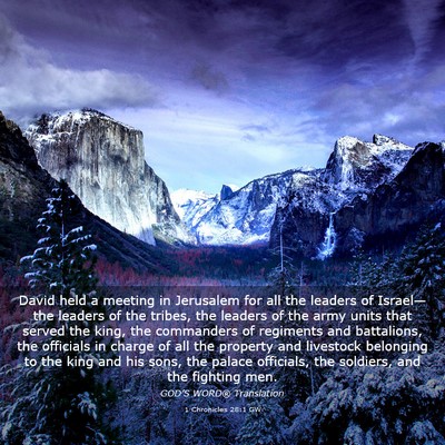 Picture 03 - 1 Chronicles 28:1 GW - David held a meeting in Jerusalem for all the - Bible Verse Picture