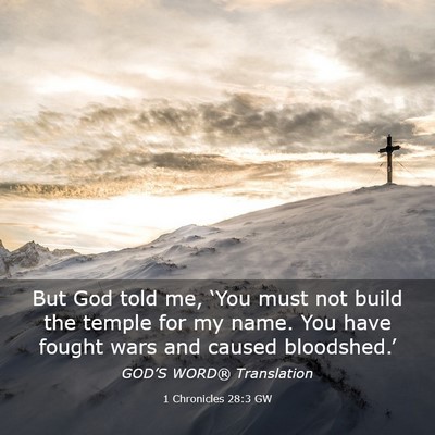 Picture 03 - 1 Chronicles 28:3 GW - But God told me, ‘You must not build the temple - Bible Verse Picture